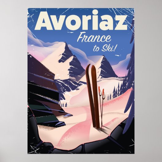 Avoriaz, Franse skiposter Poster (Voorkant)