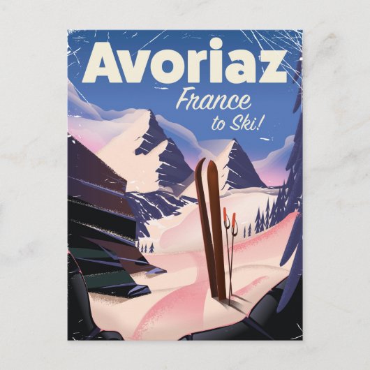 Avoriaz, Franse skireisposter Briefkaart (Voorkant)