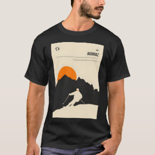 Avoriaz Skiën Minimal Vintage Travel Poster T-shirt