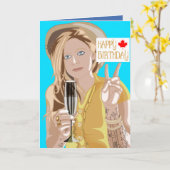 Avril Lavigne Birthday Kaart. Kaart (Gele Bloem)