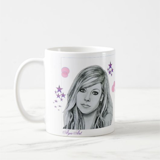 Avril Lavigne tekening Koffiemok (Links)