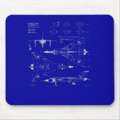Avro Arrow Blueprint Mousepad Muismat (Voorkant)