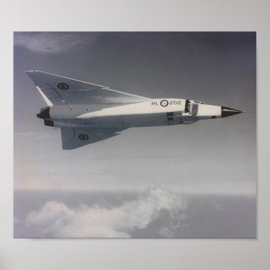 Avro Arrow — RL202 in vlucht 'left pitch' Poster (Voorkant)