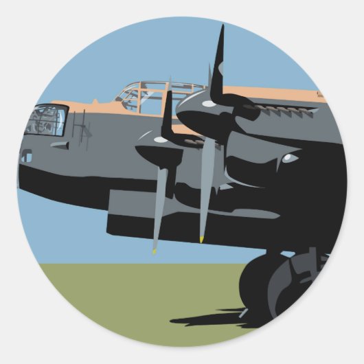 Avro Lancaster Bomber Ronde Sticker (Voorkant)