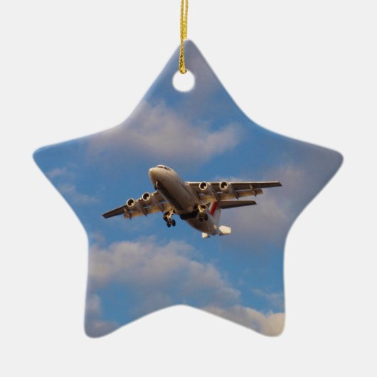 Avro RJ85 Jet Landt Keramisch Ornament (Voorkant)