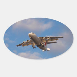 Avro RJ85 Jet Landt Ovale Sticker