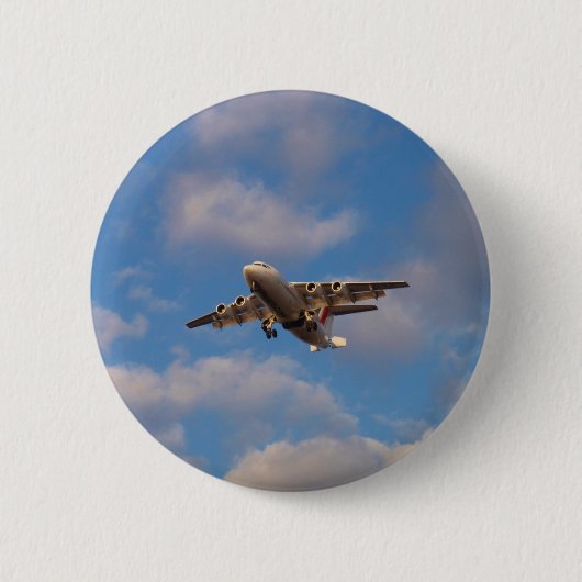 Avro RJ85 Jet Landt Ronde Button 5,7 Cm (Voorkant)