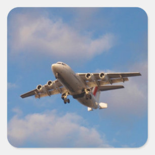 Avro RJ85 Jet Landt Vierkante Sticker