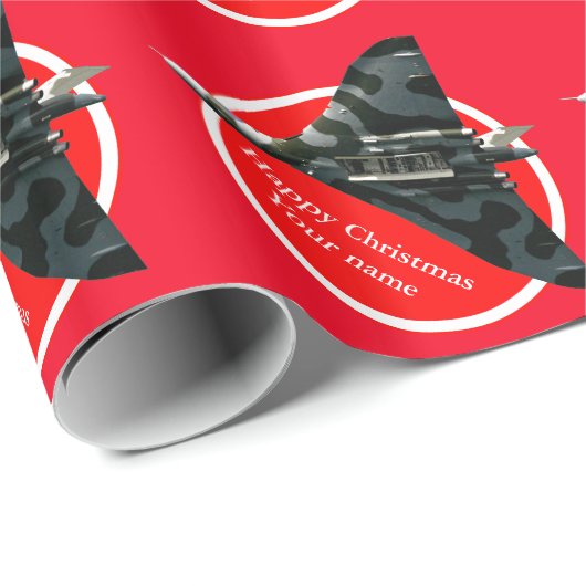 Avro Vulcan Bomber Happy Kerstmis Cadeaupapier (Rol Hoek)
