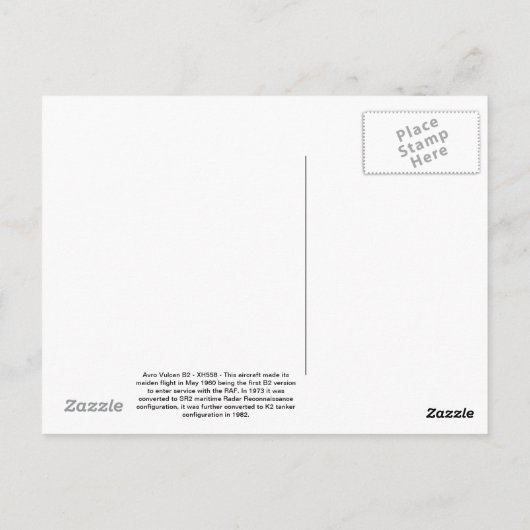 Avro Vulcan Briefkaart (Achterkant)