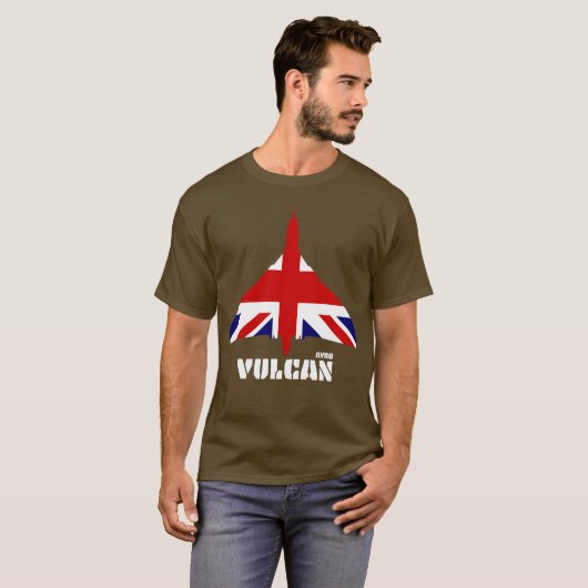 Avro Vulcan en Union Jack T-shirt (Voorkant volledig)