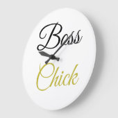 Avryl Fleur's Gold Black lettertypeklok Grote Klok (Hoek)