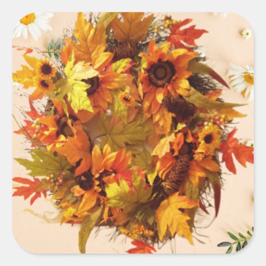 Avryl Fleur's  herfstbladeren Vierkante Sticker (Voorkant)