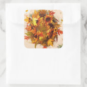 Avryl Fleur's  herfstbladeren Vierkante Sticker (Tas)