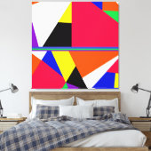 Avryl Fleur's kleurrijke Abstracte geometrische Canvas Afdruk (Insitu (Slaapkamer))