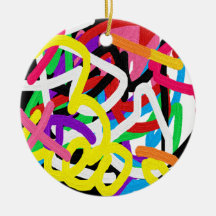 Avryl Fleur's kleurrijke Graffiti Doodle Ornament