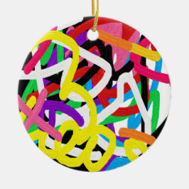 Avryl Fleur's kleurrijke Graffiti Doodle Ornament