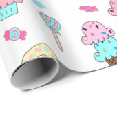 Avryl Fleur's Schattigee Ice Cream Cone Cupcake Do Cadeaupapier (Rol Hoek)