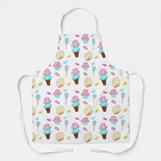 Avryl Fleur's Schattigee Ice Cream Cone Cupcake Do Schort (Voorkant)