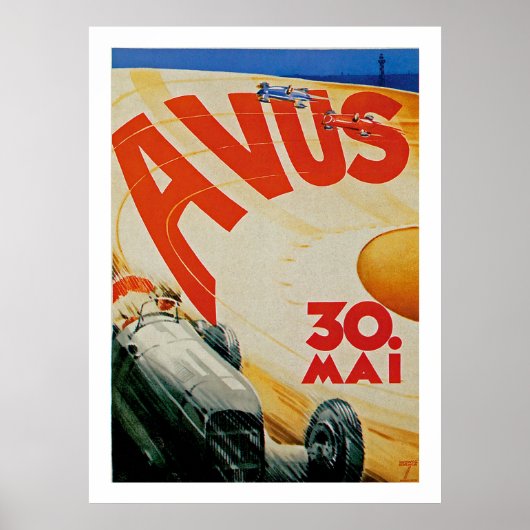 Avus  Auto Race Advertisation Poster (Voorkant)