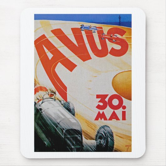 Avus Automobile Racing Poster Muismat (Voorkant)
