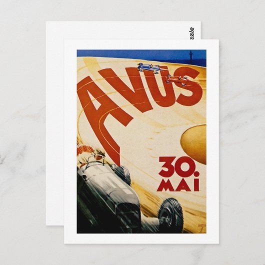  AVUS Race Poster Briefkaart (Voorkant / Achterkant)