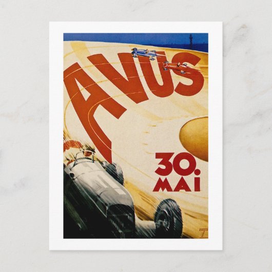  AVUS Race Poster Briefkaart (Voorkant)