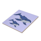 AW- Blue Whale-moeder en Baby-tegel Tegeltje (Zijkant)