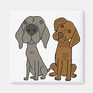 AW- Cartoon Weimaraner en Pointer Magnet