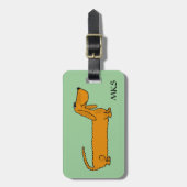 AW- Funny Dachshund Bagagelabel (Voorkant verticaal)