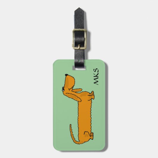 AW- Funny Dachshund Bagagelabel (Voorkant verticaal)