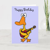 AW - Funny Duck met Gitaar Verjaardag Kaart (Voorkant)