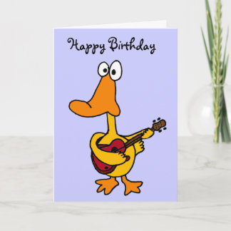 AW - Funny Duck met Gitaar Verjaardag Kaart
