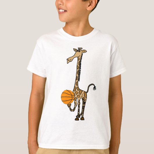 AW-Giraffe met een Basketball-Shirt T-shirt (Voorkant)