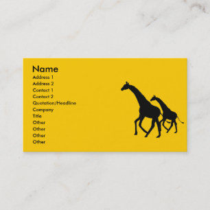 AW- Giraffe Silhouette Visitekaartjes