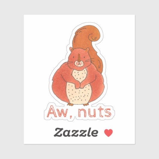 Aw Nuts Cute Squirrel Sticker (Vel)