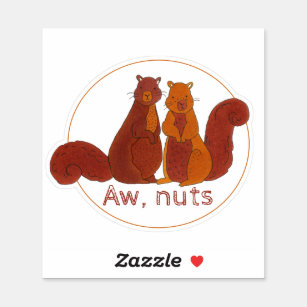 Aw Nuts Cute Squirrels Sticker