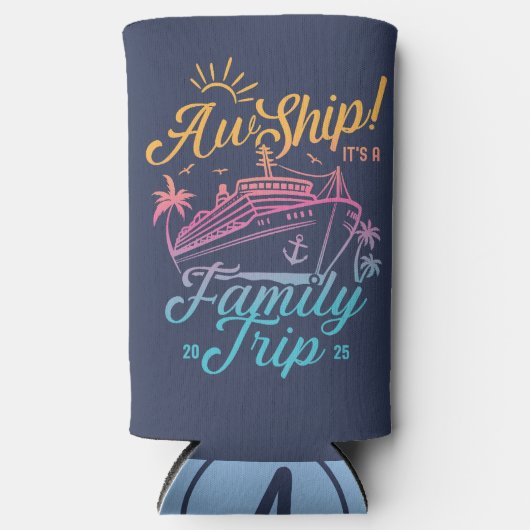 AW schip aangepaste familie cruise reis groep matc Seltzer Blikjeskoeler (Voorkant)
