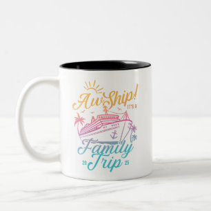 AW schip aangepaste familie cruise reis groep matc Tweekleurige Koffiemok