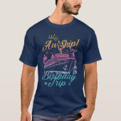 AW schip aangepaste verjaardag cruise groep matchi T-shirt (Voorkant)
