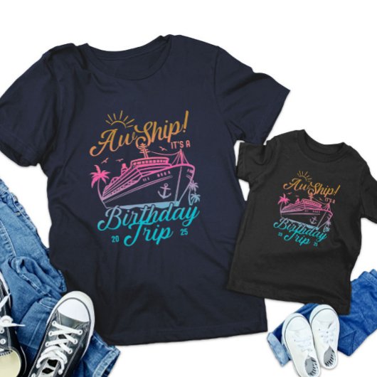 AW schip aangepaste verjaardag cruise groep matchi T-shirt