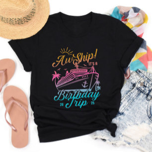 AW schip aangepaste verjaardag cruise groep matchi T-shirt