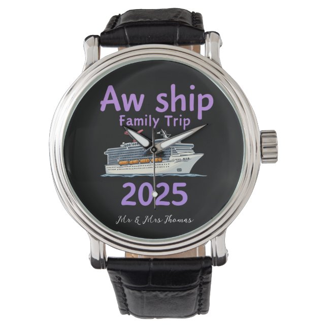 AW Ship Family Trip 2025 Ultimate Cruise Adventure Horloge (Voorkant)