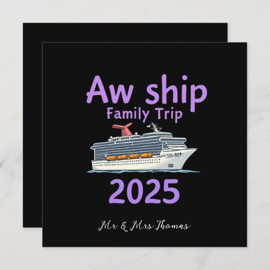 AW Ship Family Trip 2025 Ultimate Cruise Adventure Kaart (Voorkant / Achterkant)