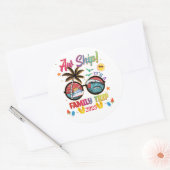AW Ship Family Trip Kleurrijke groepsaanpassing Ronde Sticker (Envelop)