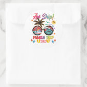 AW Ship Family Trip Kleurrijke groepsaanpassing Ronde Sticker (Tas)