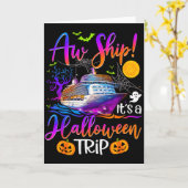 Aw Ship Halloween Family Cruise Crew Family Vacati Kaart (Gele Bloem)