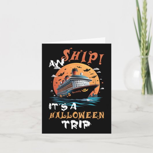 Aw Ship Halloween Trip Familiecruise Funny Hallowe Kaart (Voorkant)