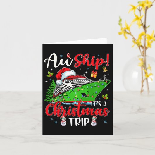 Aw Ship Het is een kersttrip cruise familie F Kaart (Gele Bloem)