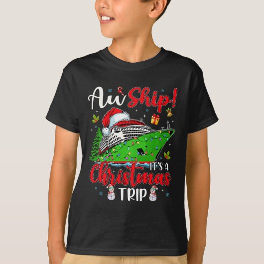 Aw Ship Het is een kersttrip cruise familie F T-shirt (Voorkant)
